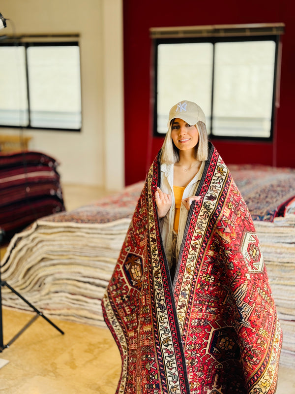 12' 10" x 2' 8" Excellent Hand-Knotted Vintage Tribal Runner Rug - Yasi & Fara 