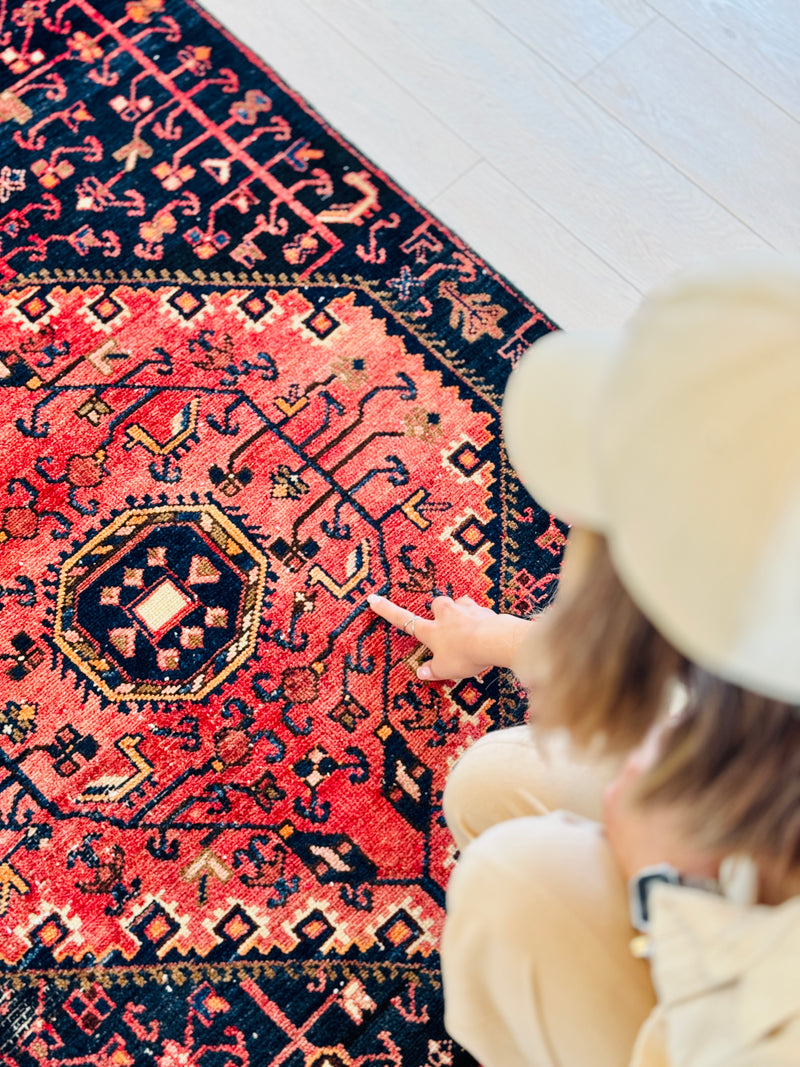 9' 2" x 3' 4" Excellent Hand-Knotted Vintage Tribal Runner Rug - Yasi & Fara 