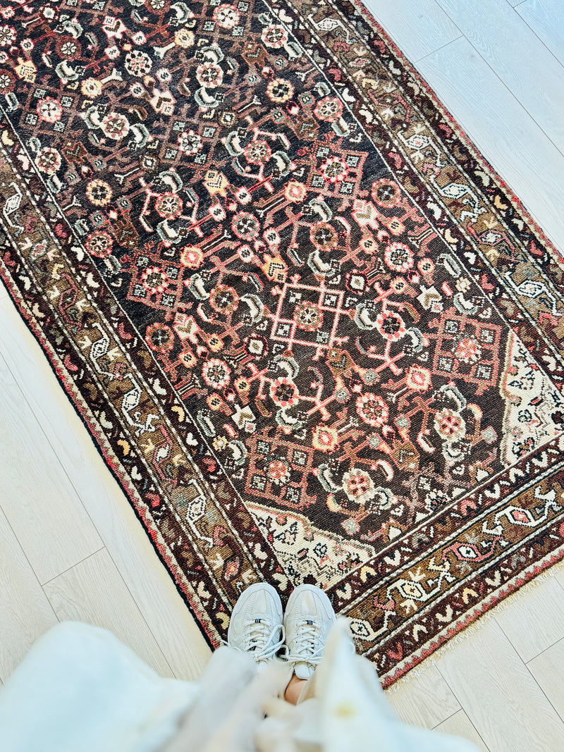 10' 3" x 3' 7" Excellent Hand-Knotted Vintage Tribal Runner Rug - Yasi & Fara 