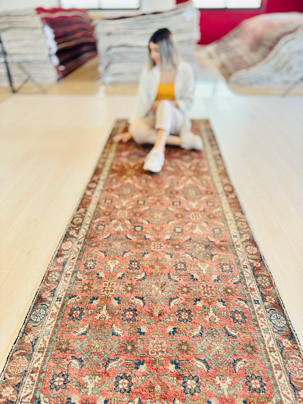 9' 4" x 3' 3" Excellent Hand-Knotted Vintage Tribal Runner Rug - Yasi & Fara 