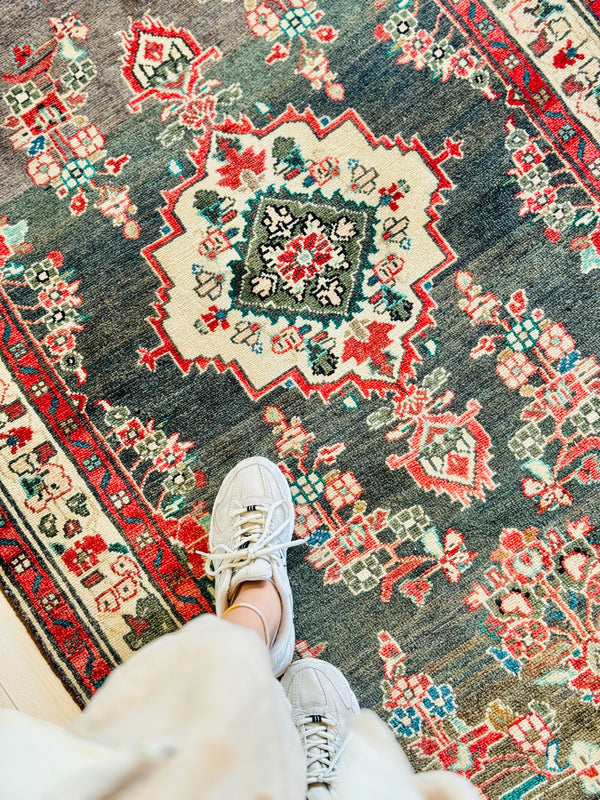 9' 7" x 3' 7" Excellent Hand-Knotted Vintage Tribal Runner Rug - Yasi & Fara 