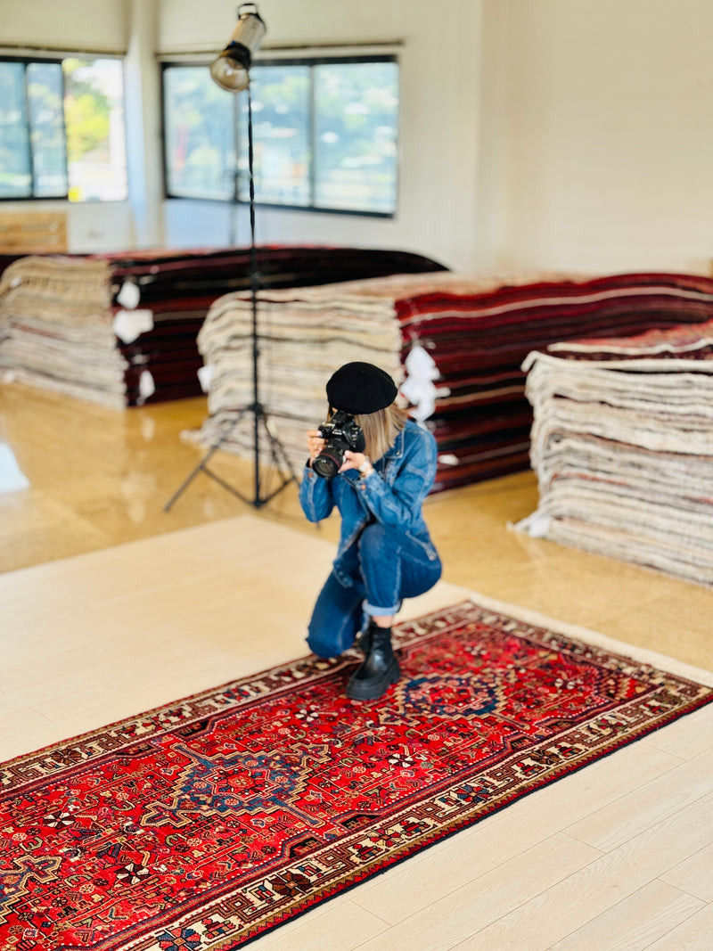 13' 6" x 3' 8" Excellent Hand-Knotted Vintage Tribal Runner Rug - Yasi & Fara 