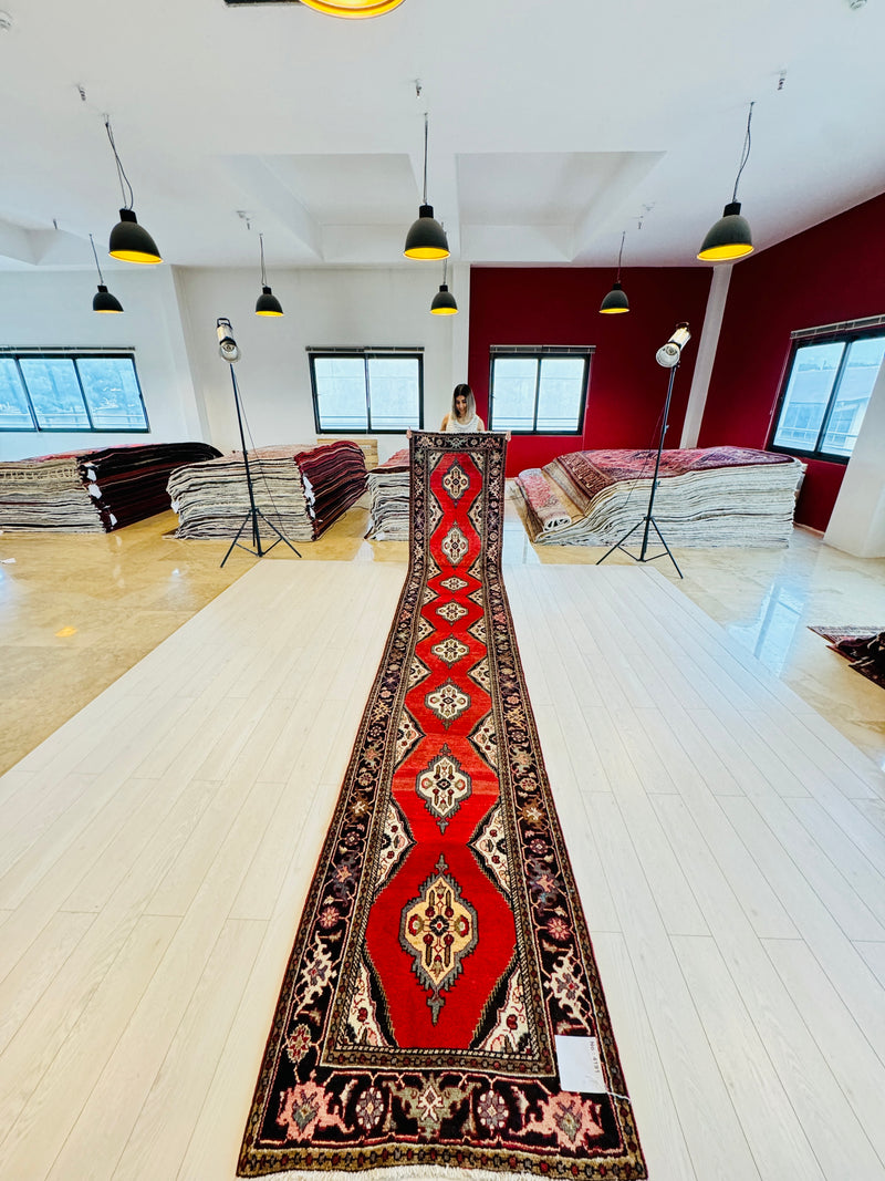 17' 2" x 3' 1" Excellent Hand-Knotted Vintage Long Tribal Runner Rug - Yasi & Fara 