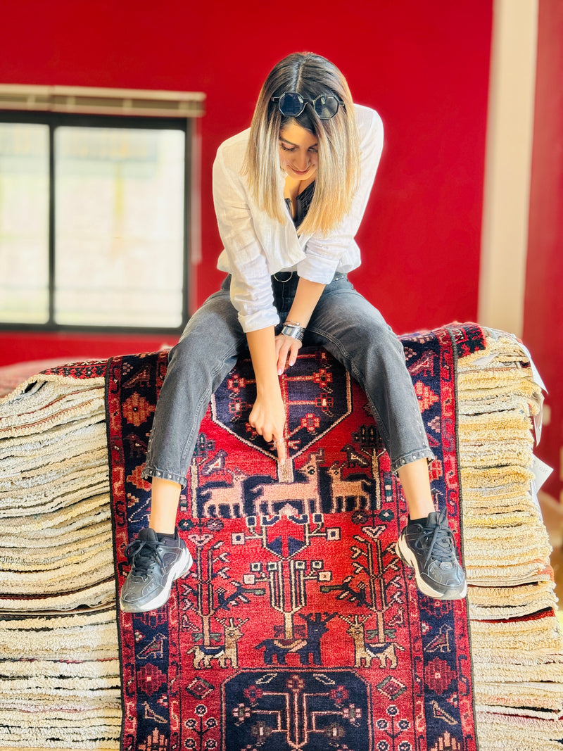 9' 6" x 2' 8" Excellent Hand-Knotted Vintage Tribal Runner Rug - Yasi & Fara 