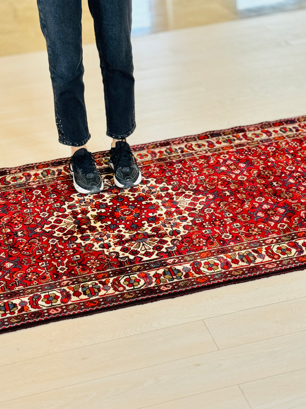 9' 9" x 3' 8" Excellent Hand-Knotted Vintage Collectible Tribal Runner Rug - Yasi & Fara 