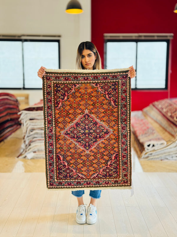 3' x 2' 3" Excellent Hand-Knotted Antique Small Area Rug - Yasi & Fara 