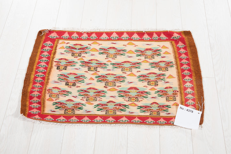 Set of 5 small 2x3 Handwoven Tribal Kilim Rugs - Yasi & Fara 