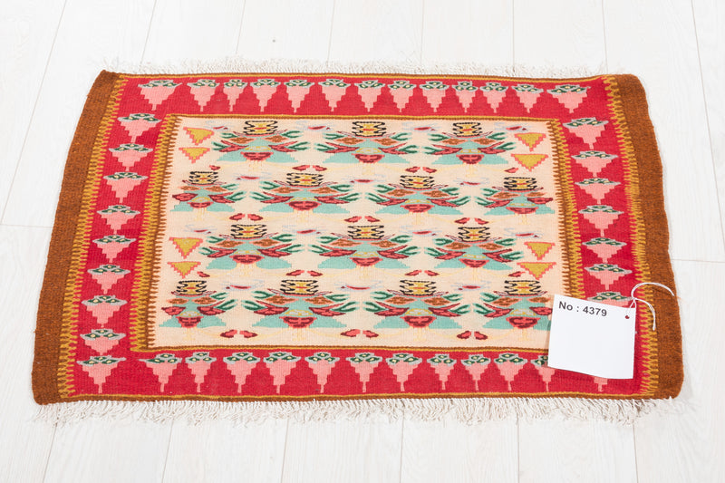 Set of 5 small 2x3 Handwoven Tribal Kilim Rugs - Yasi & Fara 