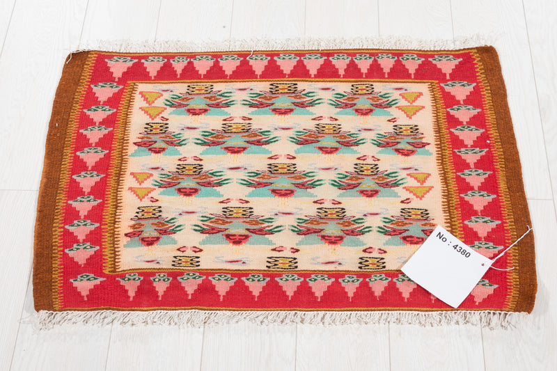 Set of 5 small 2x3 Handwoven Tribal Kilim Rugs - Yasi & Fara 