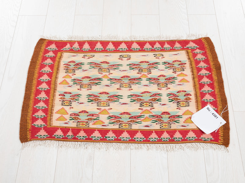 Set of 5 small 2x3 Handwoven Tribal Kilim Rugs - Yasi & Fara 