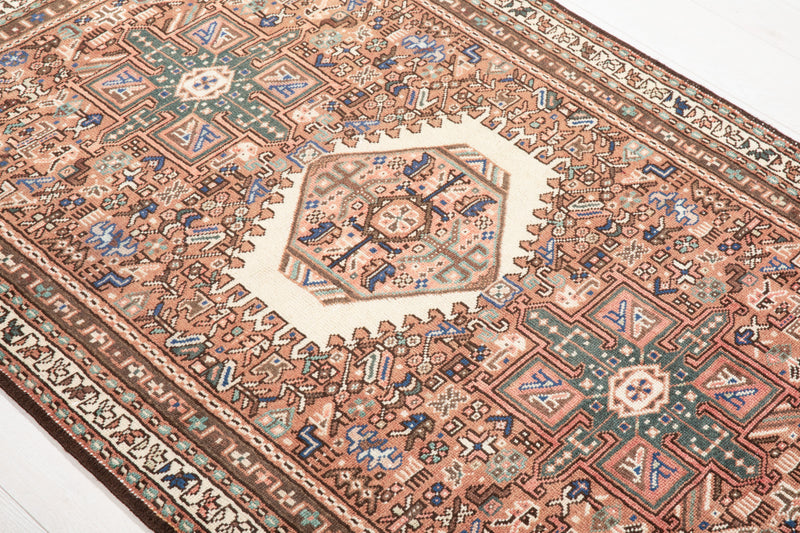4' 9" x 3' 6" Excellent Hand-Knotted Vintage Collectible Tribal Rug - Yasi & Fara 