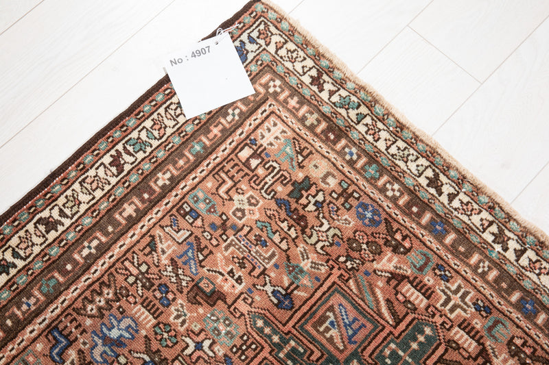 4' 9" x 3' 6" Excellent Hand-Knotted Vintage Collectible Tribal Rug - Yasi & Fara 
