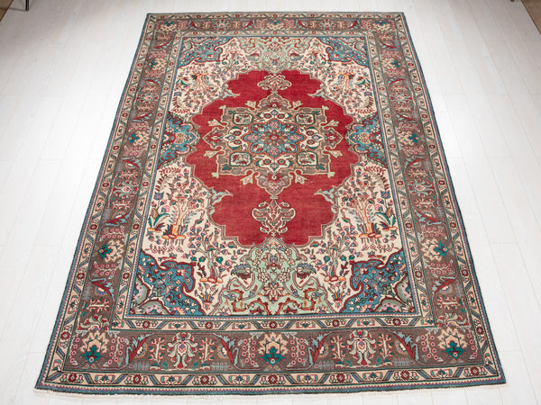 9' 10" x 6' 6" Excellent Hand-Knotted Antique Collectible Area Rug - Yasi & Fara 