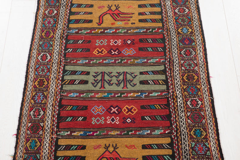 5' 8" x 3' 4" Excellent Handwoven Vintage Tribal Kilim Rug - Yasi & Fara 