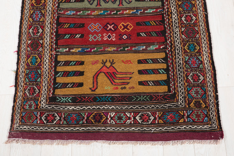 5' 8" x 3' 4" Excellent Handwoven Vintage Tribal Kilim Rug - Yasi & Fara 