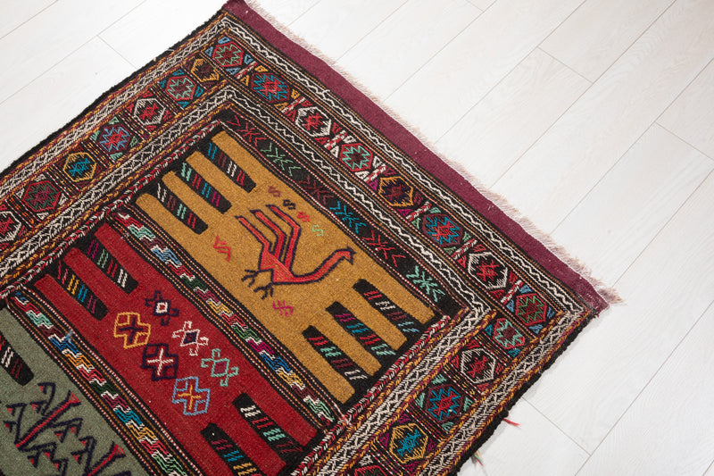 5' 8" x 3' 4" Excellent Handwoven Vintage Tribal Kilim Rug - Yasi & Fara 