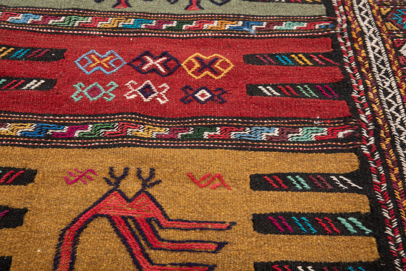 5' 8" x 3' 4" Excellent Handwoven Vintage Tribal Kilim Rug - Yasi & Fara 