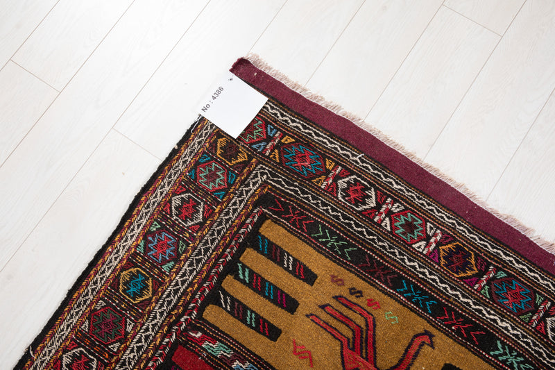 5' 8" x 3' 4" Excellent Handwoven Vintage Tribal Kilim Rug - Yasi & Fara 