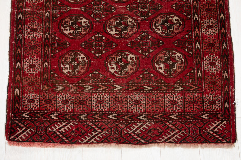 3' 6" x 3' Excellent Hand-Knotted Antique Collectible Tekka Rug - Yasi & Fara 