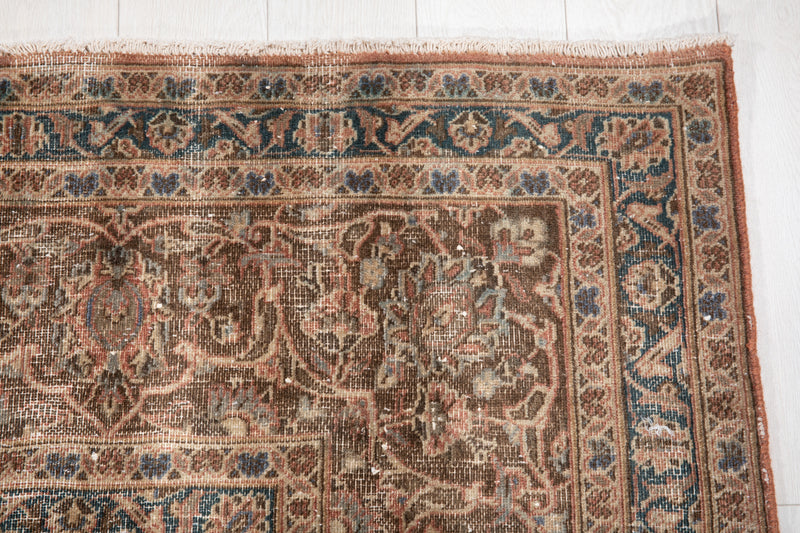 12' 5" x 9' 7" Excellent Hand-Knotted Antique Faded Large Area Rug - Yasi & Fara 