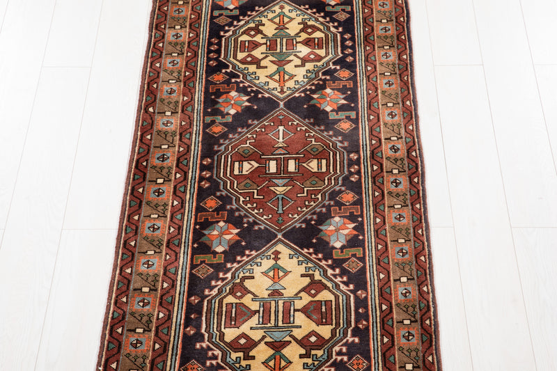 9' 4" x 2' 8" Excellent Hand-Knotted Vintage Tribal Runner Rug - Yasi & Fara 