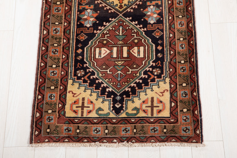 9' 4" x 2' 8" Excellent Hand-Knotted Vintage Tribal Runner Rug - Yasi & Fara 