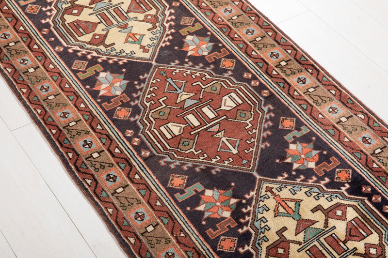9' 4" x 2' 8" Excellent Hand-Knotted Vintage Tribal Runner Rug - Yasi & Fara 