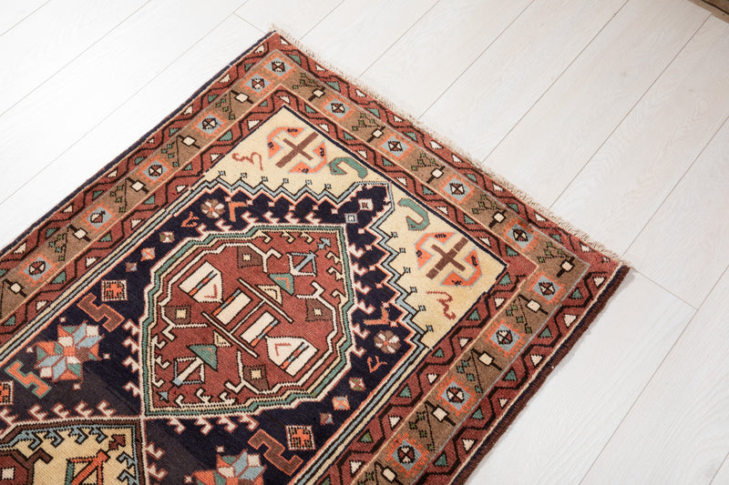 9' 4" x 2' 8" Excellent Hand-Knotted Vintage Tribal Runner Rug - Yasi & Fara 
