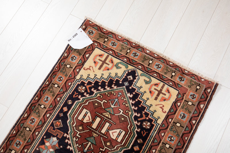 9' 4" x 2' 8" Excellent Hand-Knotted Vintage Tribal Runner Rug - Yasi & Fara 