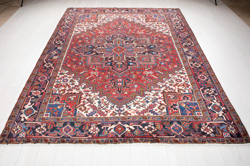 9' 5" x 7' Excellent Hand-Knotted Vintage Tribal Rug - Yasi & Fara 