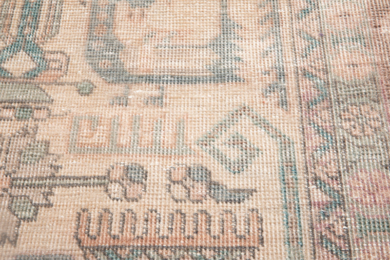12' 7" x 9' 1" Excellent Hand-Knotted Antique Neutral Faded Large Area Rug - Yasi & Fara 