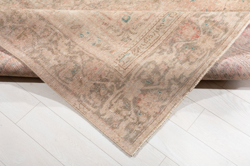 11' 10" x 9' Excellent Hand-Knotted Antique Neutral Faded Large Area Rug - Yasi & Fara 