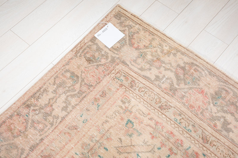 11' 10" x 9' Excellent Hand-Knotted Antique Neutral Faded Large Area Rug - Yasi & Fara 