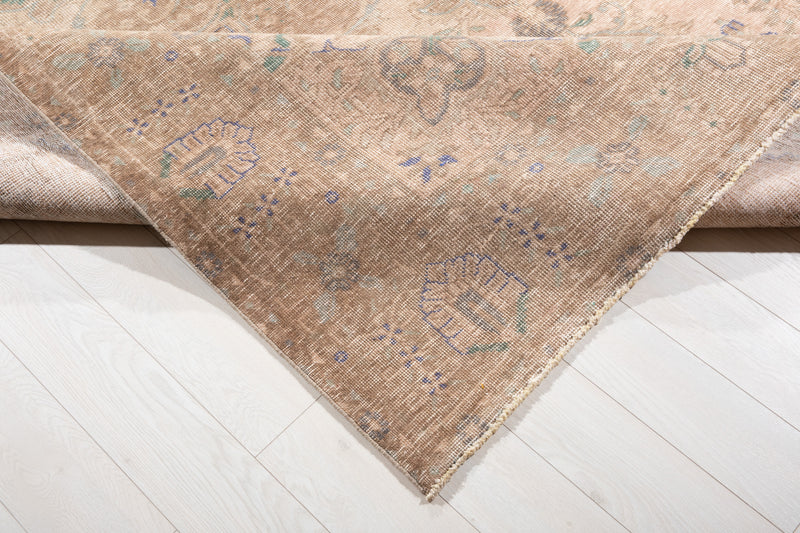 12' 4" x 9' 10" Excellent Hand-Knotted Neutral Faded Large Area Rug - Yasi & Fara 
