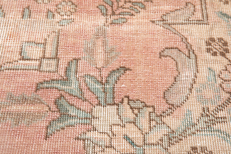 10' 8" x 7' 4" Excellent Hand-Knotted Neutral Faded Pink Area Rug - Yasi & Fara 