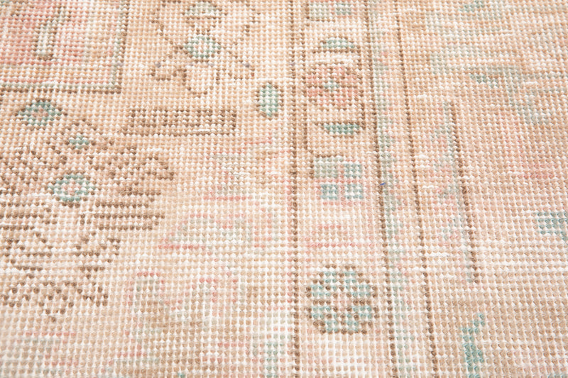12' 9" x 9' 4" Excellent Hand-Knotted Antique Neutral Faded Pink Large Area Rug - Yasi & Fara 