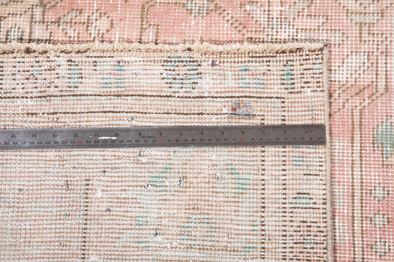 12' 9" x 9' 4" Excellent Hand-Knotted Antique Neutral Faded Pink Large Area Rug - Yasi & Fara 