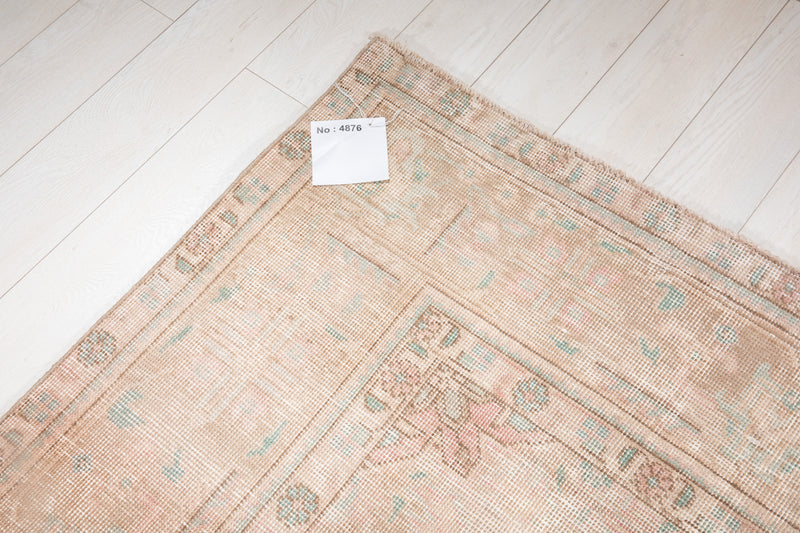 12' 9" x 9' 4" Excellent Hand-Knotted Antique Neutral Faded Pink Large Area Rug - Yasi & Fara 