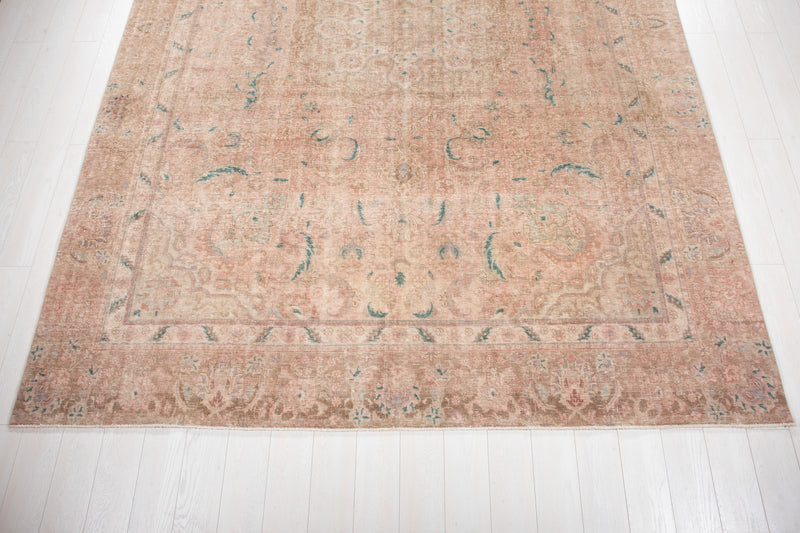 12' x 8' 9" Excellent Hand-Knotted Antique Neutral Faded Large Area Rug - Yasi & Fara 