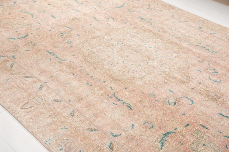 12' x 8' 9" Excellent Hand-Knotted Antique Neutral Faded Large Area Rug - Yasi & Fara 