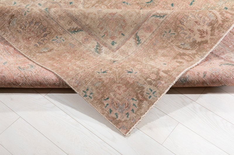 12' x 8' 9" Excellent Hand-Knotted Antique Neutral Faded Large Area Rug - Yasi & Fara 