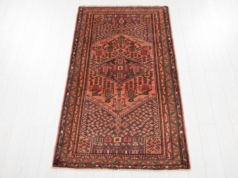 6' 7" x 3' 6" Excellent Hand-Knotted Vintage Tribal Rug