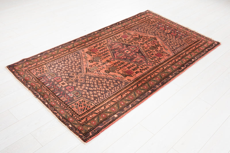 6' 7" x 3' 6" Excellent Hand-Knotted Vintage Tribal Rug