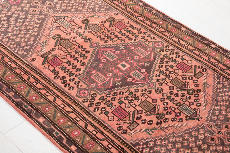 6' 7" x 3' 6" Excellent Hand-Knotted Vintage Tribal Rug