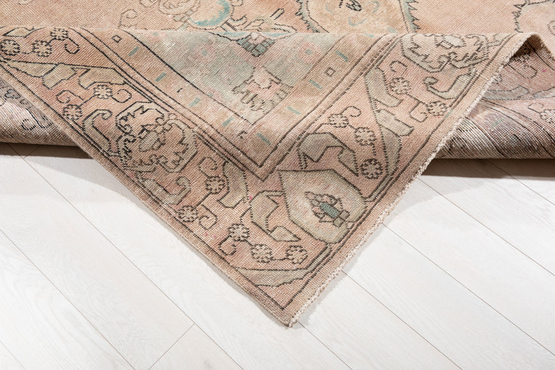 12' 3" x 9' Excellent Hand-Knotted Antique Faded Neutral Large Area Rug - Yasi & Fara 