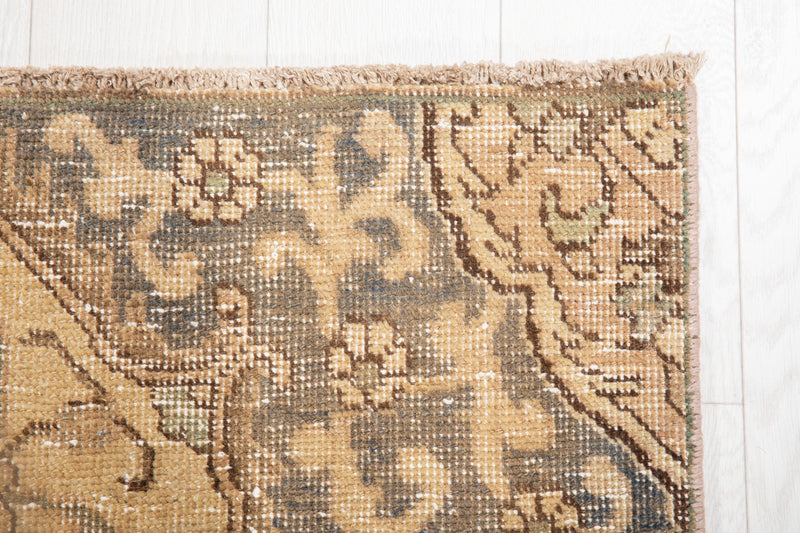 10' 2" x 7' Excellent Hand-Knotted Antique Faded Neutral Area Rug - Yasi & Fara 
