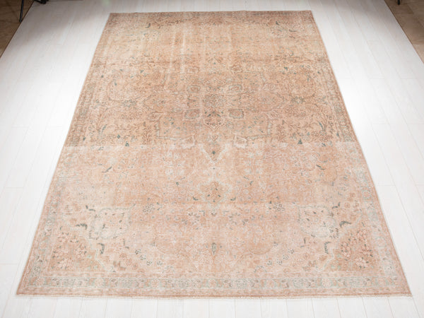 10' 7" x 7' 5" Excellent Hand-Knotted Antique Neutral Faded Area Rug - Yasi & Fara 