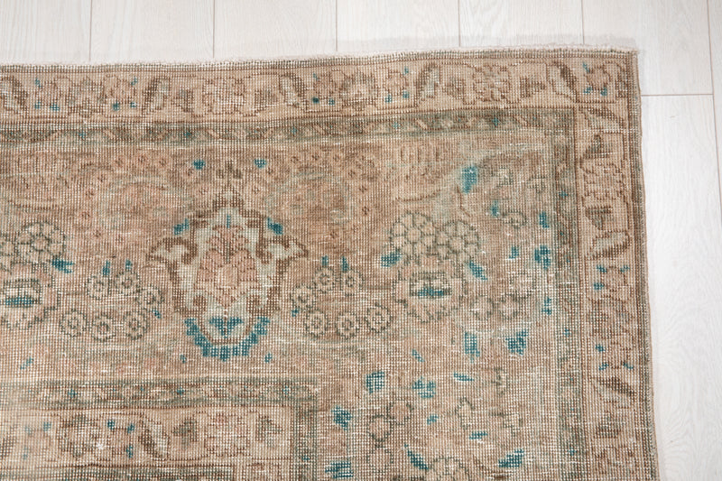 12' 9" x 9' 5" Excellent Hand-Knotted Antique Neutral Faded Large Area Rug - Yasi & Fara 