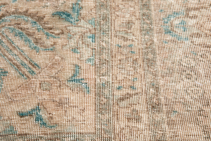 12' 9" x 9' 5" Excellent Hand-Knotted Antique Neutral Faded Large Area Rug - Yasi & Fara 