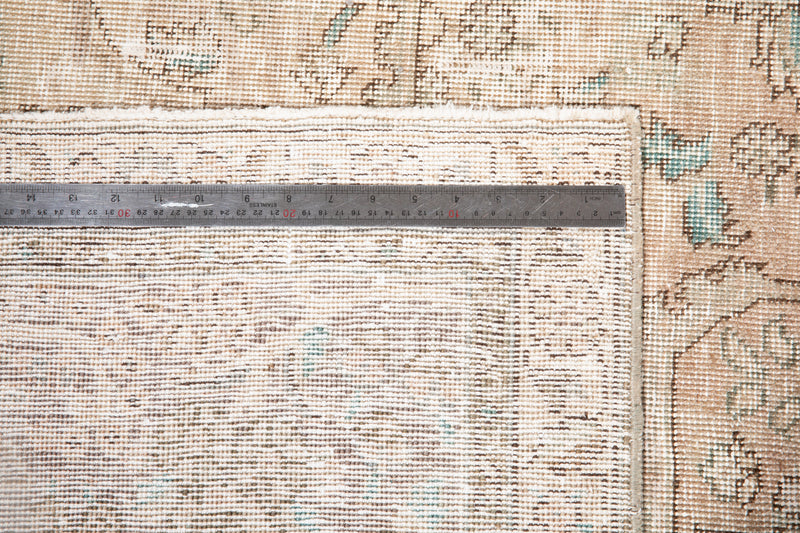 12' 9" x 9' 5" Excellent Hand-Knotted Antique Neutral Faded Large Area Rug - Yasi & Fara 